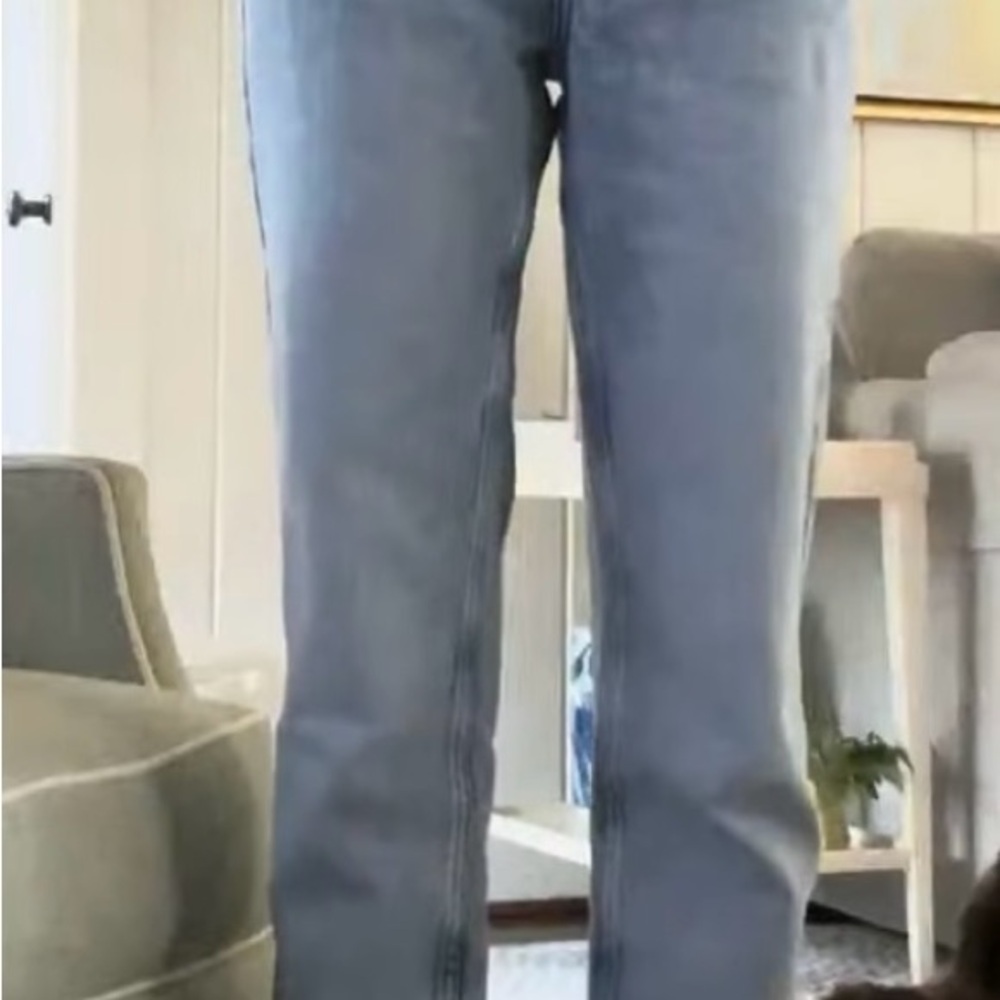 Zara Light Blue Straight Leg Jeans